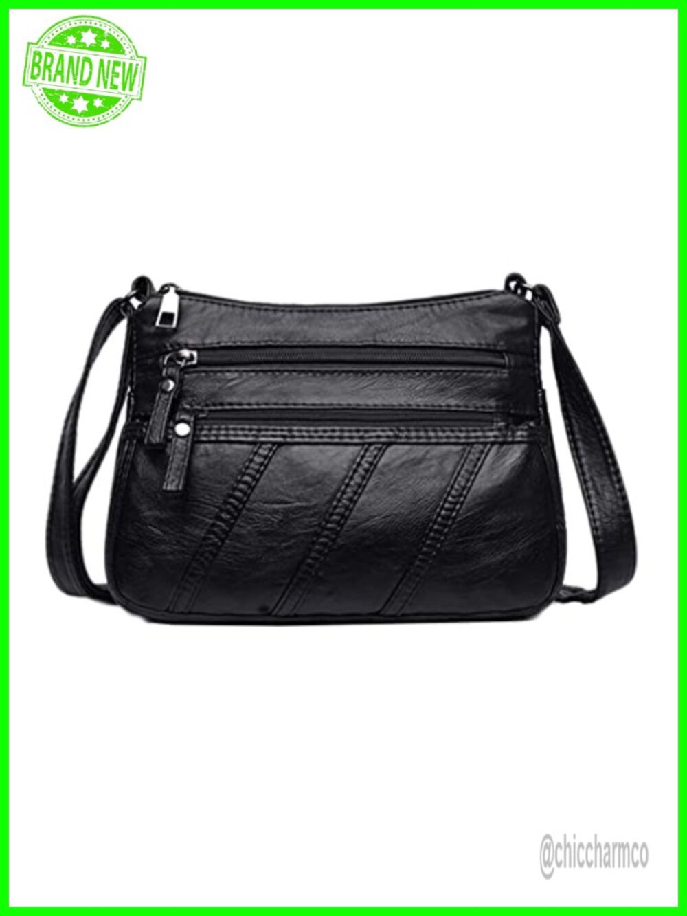 Water Silk PU Leather Crossbody Shoulder Bag Messenger Purse